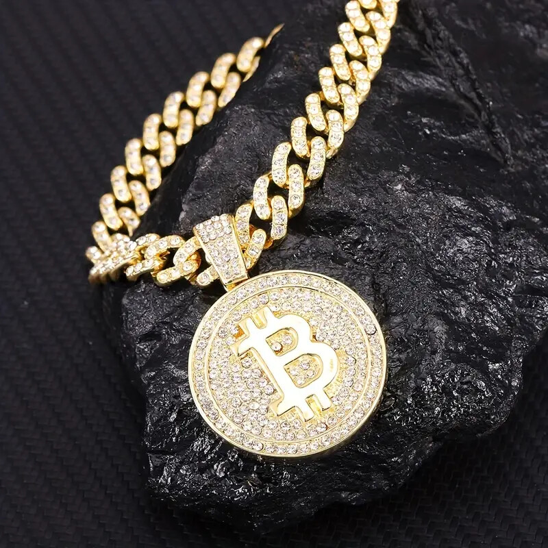 Gold Plated BITCOIN Pendant 11mm 20