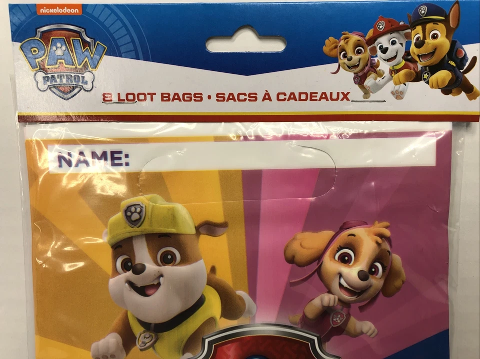 Многоцветные сумки для вечеринок PAW Patrol 8 штук от Unique - Изображение 2 из 4
