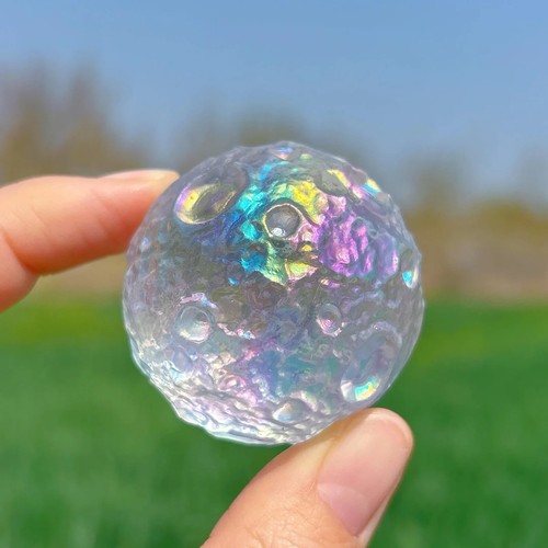 Angel Aura Quartz Moon Rainbow Crystal Home Decor Mineral Specimen Healing Gift - Picture 7 of 20