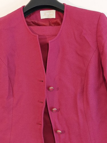 Eastex Heirloom Collection Women's Red Wool Skirt Suit Size 14,Used Vgc - Picture 3 of 10
