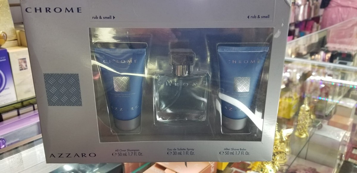 CHROME AZZARO for Him 3 Piece 1 1.7 oz 30 50 ml Eau de Toilette