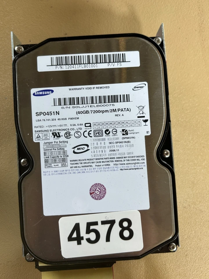 Samsung SP0451N 40GB Internal 7200RPM 3.5" HDD - Image 3 of 4