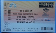 Eric Clapton Concert Ticket June 28, 2008 Hyde Park, London, England