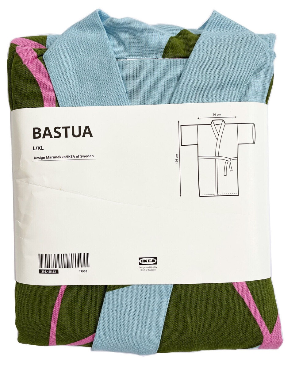 BASTUA marimekko × IKEA バスローブ　S/Mサイズ　セット MARIMEKKO x IKEA BASTUA Kimono Robe Blue Green Rhubarb Leaf