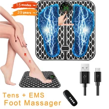 15 Modes 39 Levels EMS Foot Massager for Feet Neuropathy Circulation&Pain Relief