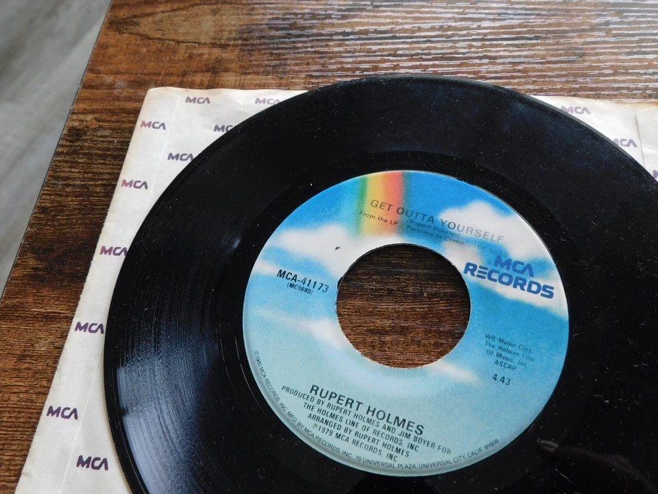 RUPERT HOLMES HIM / GET OUTTA YOURSELF 45 RPM RECORD 065 - Image 2 of 2