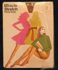Vintage Miracle Stretch Pantyhose by Pathmark - Size Unknown - Beige
