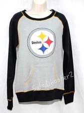 Women's Small Gray Pittsburg Steelers Logo Long Sleeve Sweatshirt New with Tags