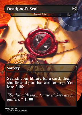mtg card stickers Imperial Seal Deadpool Foil Sticker | Custom MTG Commander
