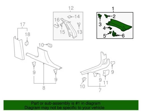 Moldura de parabrisas genuina GM 2006-2016 Chevrolet Impala Limited 23312103 Foto 2 de 2