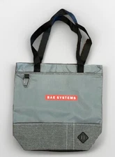 BAE Systems Tote Bag w/ Zipper, Handles, D-Ring Carabiner Clip - Grey