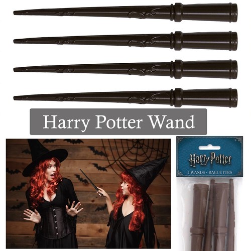 Magic Wizard Wand Halloween Harry Potter for Fancy Dress Cosplay Party Pack of 4 - 第 1/12 張圖片