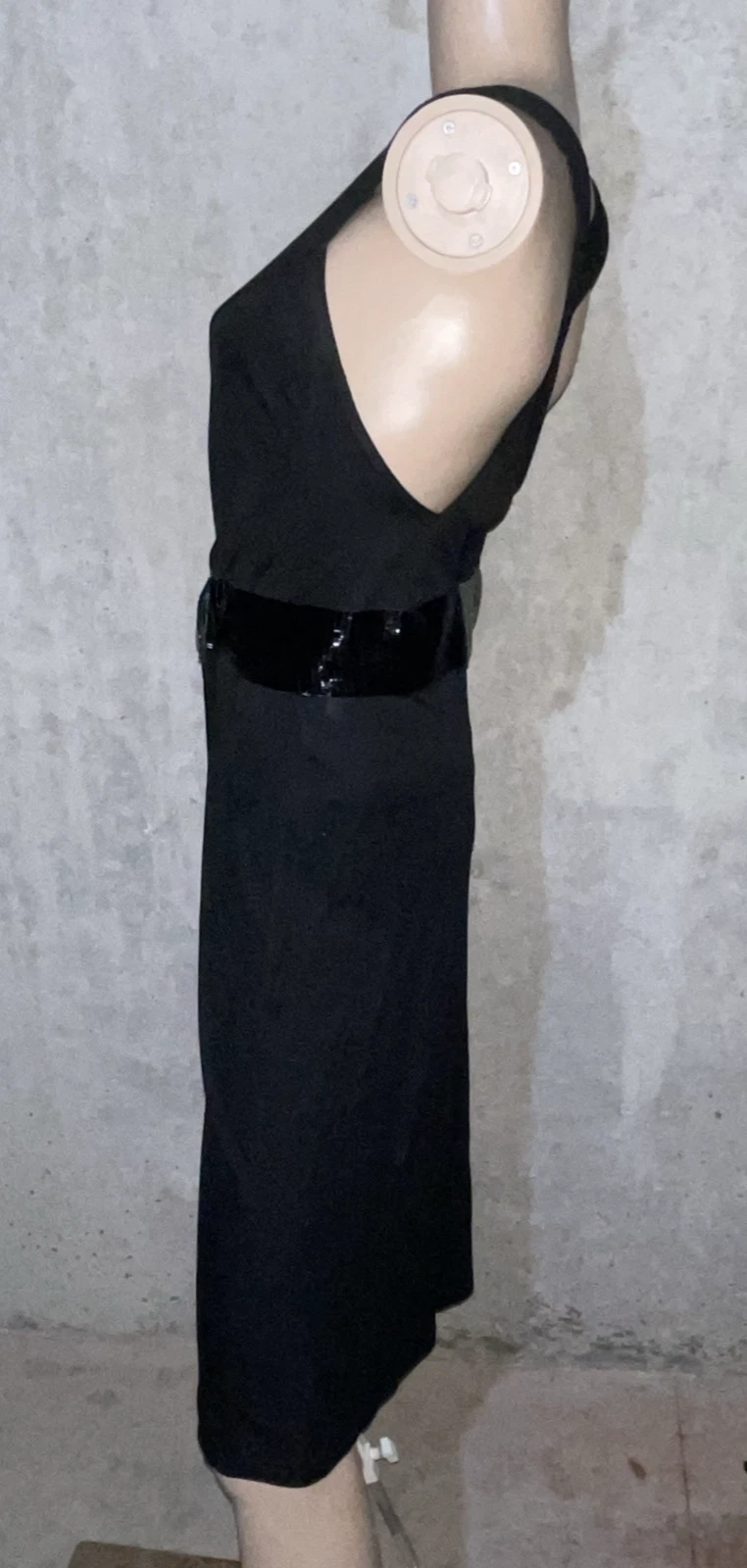 Abito da cocktail Celine vintage nero con perline ricamate fiocco avvolgente US 2 4 FR 36