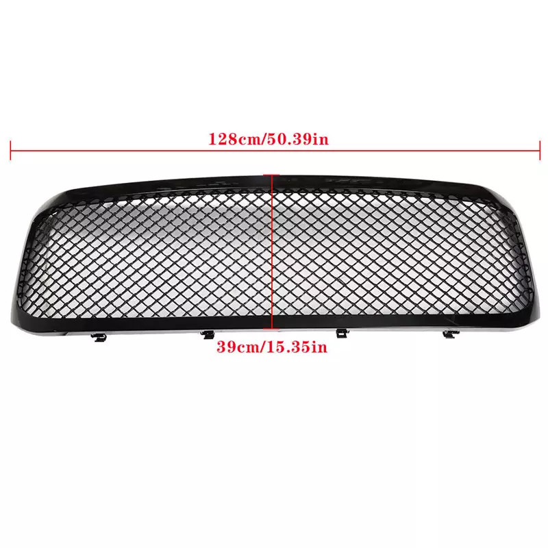 FITS 1999-2004 Ford F-250 F-350 Super Duty Front Bumper Glossy Black Grille Mesh