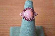 6.50ct Peruvian Opal / Rhodolite / Zircon Ring 14k RG over Fine Silver Size 6