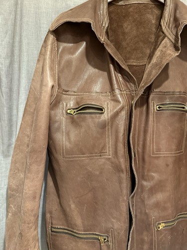 Vintage 70er Talon Wende Leder Wildleder Jacke Large Bohemian Retro Style XL - Bild 3 von 6