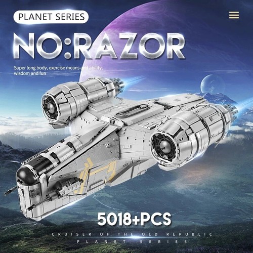 Mould King 21023 Star Plan Wars The Razor Starship Crest DIY Building Blocks Toy - Picture 8 of 10