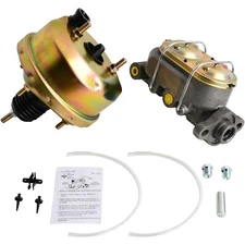 Zinc 7" Street Hot Rod Custom Power Brake Booster Bail Top Master Cylinder