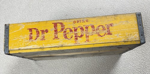 Vintage Wooden 1983 Dr Pepper Wood Crate Metal Band Madisonville Ky 19" x 12" - Picture 3 of 8