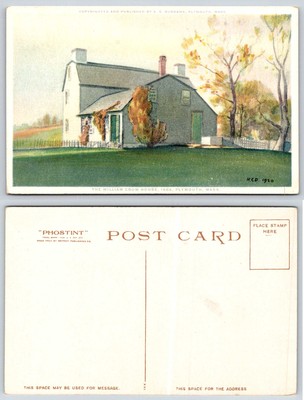 Plymouth MA WILLIAM CROW HOUSE Phostint Postcard W1016