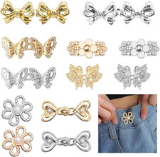 12 Sets Pants Waist Tightener Butterfly Flower Buttons Pins for Waist Tightener