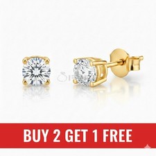 9ct Gold Cubic Zirconia Stud Earrings Hypoallergenic Pair