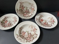 Johnson Brothers Windsor Ware Appleblossoms 8" Rim Soup Bowl Set Of 4