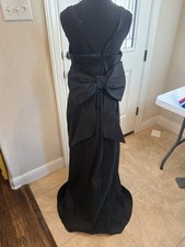 Show Me Your Mumu in black luxe satin dress with bow size medium