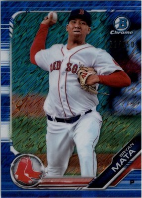 2019 Bowman Chrome Prospects Blue Shimmer Refractors #BCP140 Bryan Mata /150 BB