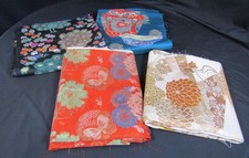 VINTAGE JAPANESE SILK KIMONO FUKURO/MARU OBI BELT FABRIC SEVERAL COLORS
