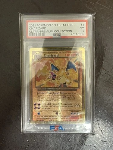 2021 POKEMON CELEBRATIONS METAL #004/102 CHARIZARD HOLO PSA 7