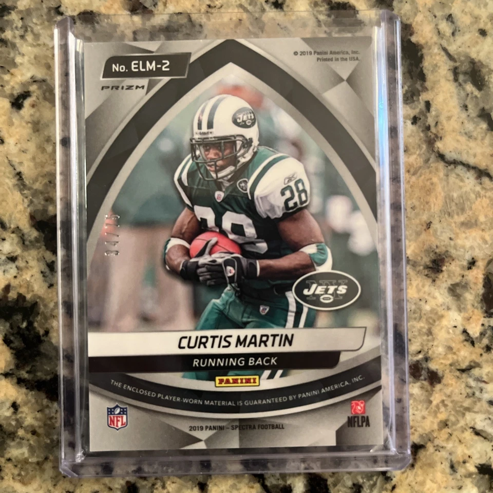2019 Panini Spectra Curtis Martin Epic Legends Relic #/75 New York Jets  - Image 4 of 4