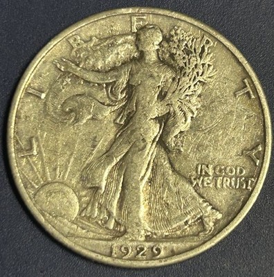 1929s Walking Liberty Silver Half Dollar 50C | Walker Coin - 90% Silver
