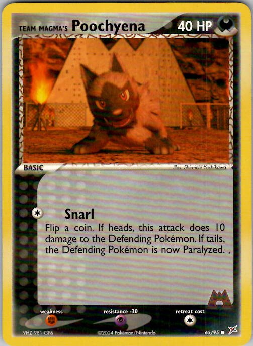 Team Magma's Poochyena - Team Magma vs Team Aqua 65/95 LP/NM