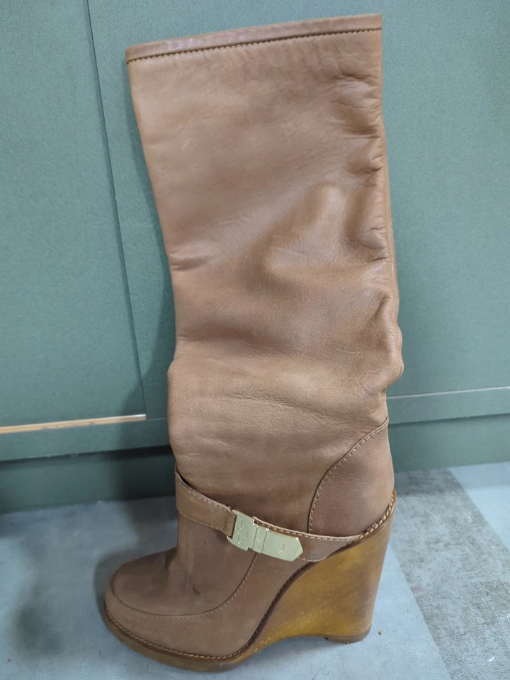 Botas de montar hasta la rodilla Mulberry de cuero suave tostado talla 37 Foto 4 de 4