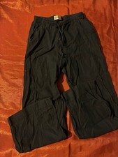 Abercrombie  Fitch Pants Womens S Black Drawstring Waist Lounge Casual Wide Leg
