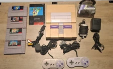 SNES Super Nintendo Console W/Games Plugs & Manual 2 Controllers Tested Works!