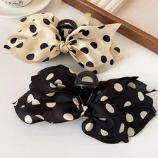 Satin Cross Knotted Grab Clip Hair Accessories Double Sided Bow Hair Claw DIY ☾
