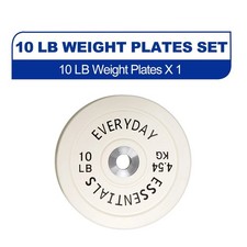 Olympic Bumper Plate Weight Plate with Steel Hub, Color Coded, 10 lbs Single