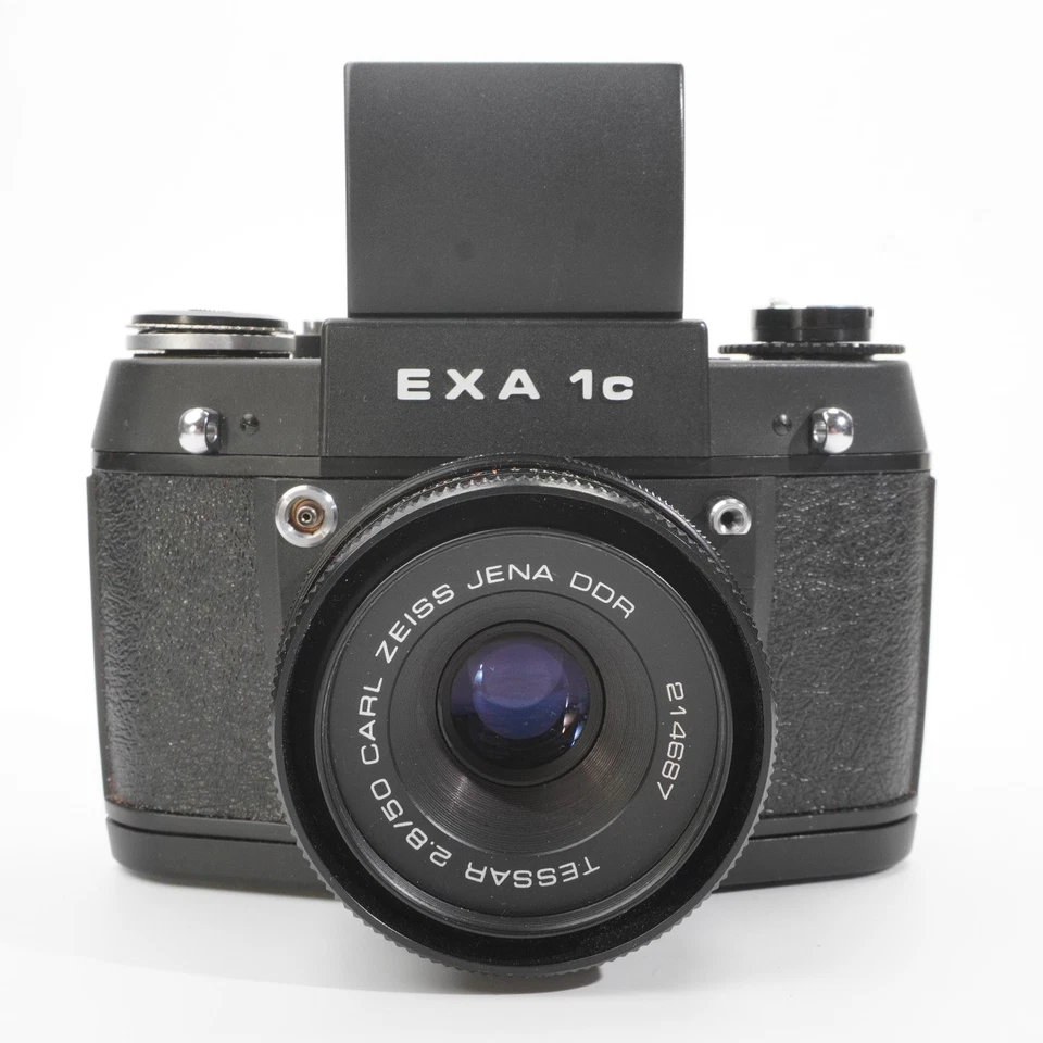 Exa 1c schwarz Carl Zeiss Jena DDR Tessar 2,8/50 Spiegelreflexkamera  #3129 R46 - Bild 2 von 4
