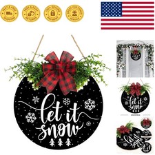 12" Snowflake Welcome Sign for Farmhouse - Indoor  Outdoor Holiday Decor
