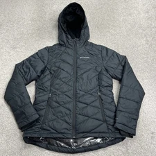 Columbia Puffer Jacket Women’s Medium Black Omni Heat Full Zip Insulated Outdoor