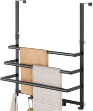 Over The Door Towel Rack, Racks for Bathroom 16Inch, Black
