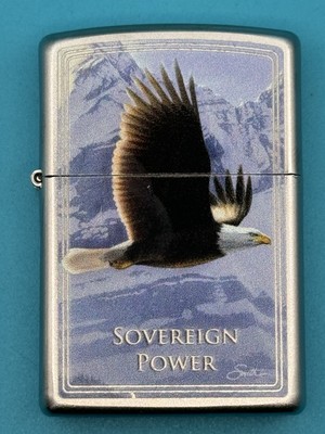 2022 Sovereign Power Eagle Bradford Exchange Chrome Zippo Lighter NEW