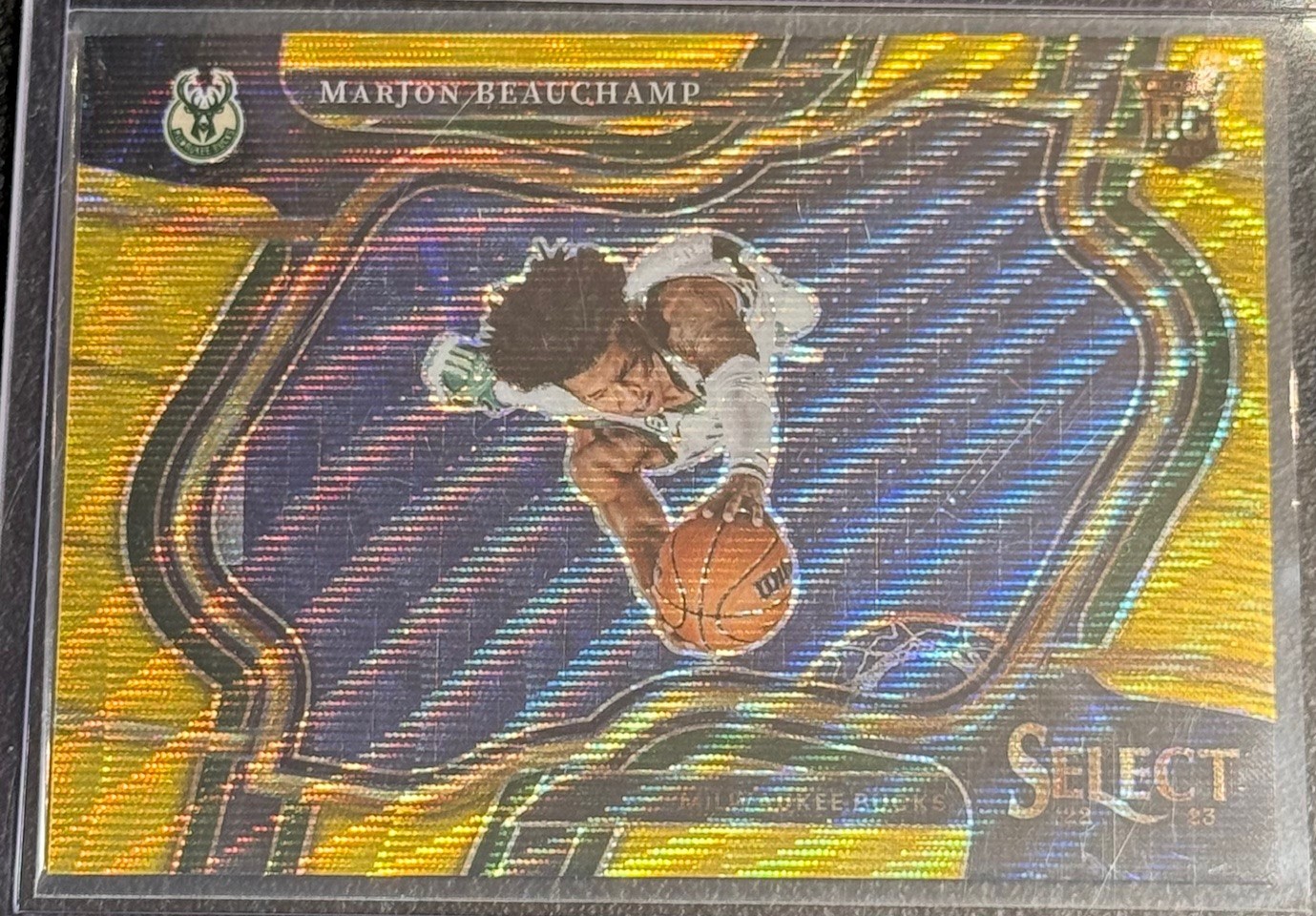 2022-23 Panini Select - Courtside MarJon Beauchamp #283 Gold Wave Prizm 3/10 RC