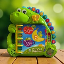 LeapFrog Dino's Delightful Day Alphabet Learning Book Toy Green Dinosaur