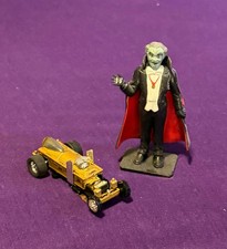 Munsters Dragula ho slotcar and action figure jag ST7 chassis metal never ran