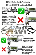 HE300VG turbo rebuild kit for 2019 - 2025 Dodge Ram 5th Gen 6.7 Cummins