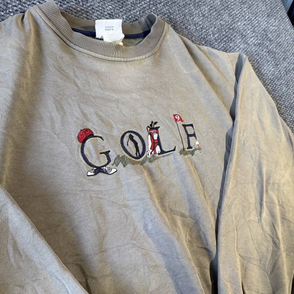 Sudadera Northern Elements Golf Hombre Beige Talla XL Vintage Años 90 Bordada Foto 3 de 3