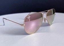 Ray Ban Aviator RB3025 Sunglasses 58mm Pink Lens/Gold Frame